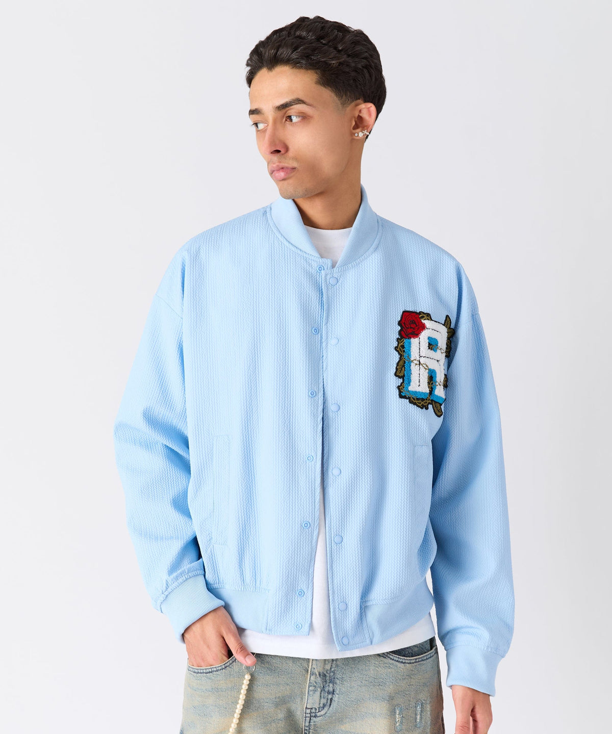 Coaches Chenille Jacket - Light Blue