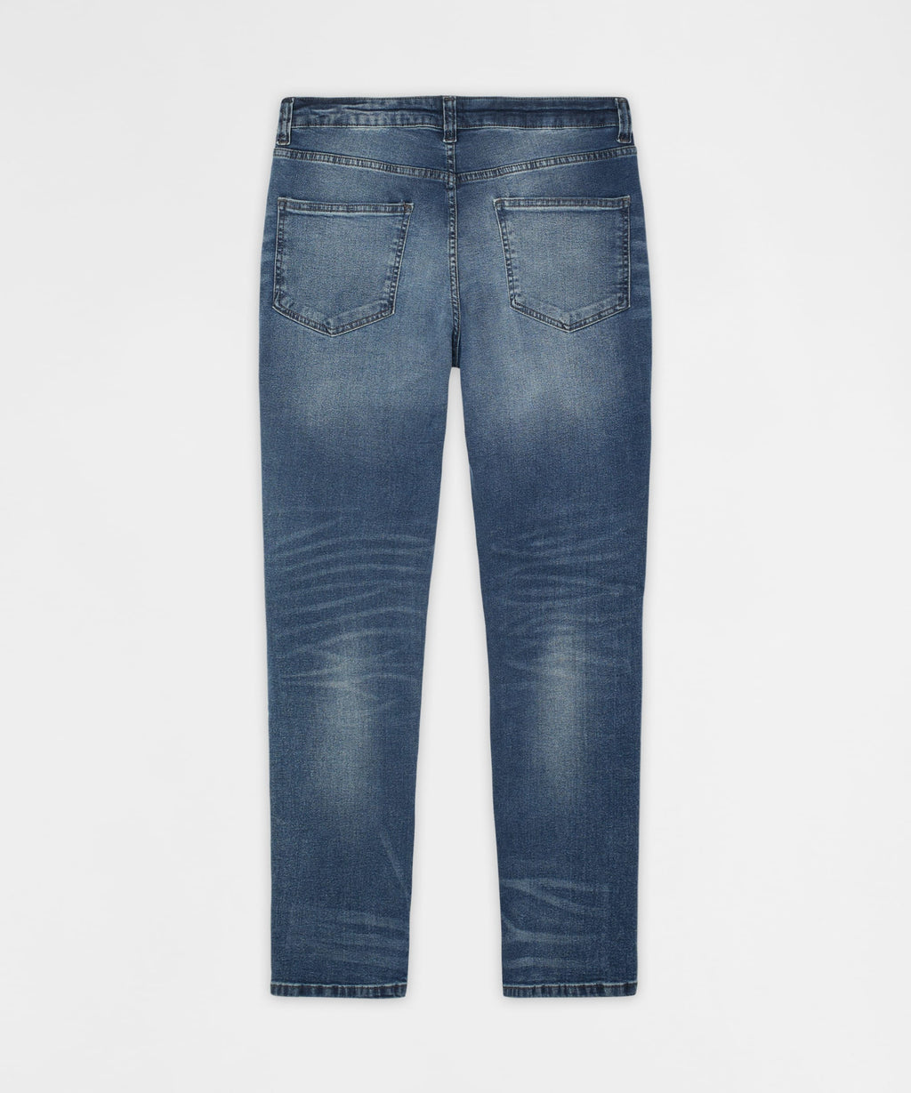Classic Distressed Skinny Jeans - Medium Indigo